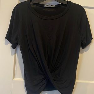 Gaze brand black twist short sleeve top